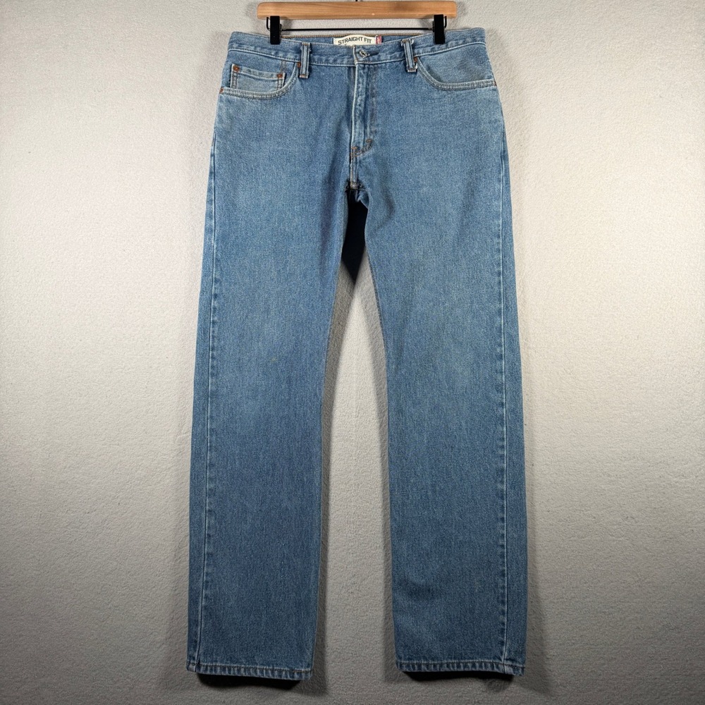 Levis 505 Straight Fit Mens Jeans Blue Medium Wash Denim 36x32 Y2K Classic